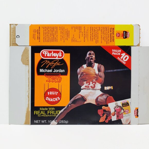 Michael Jordan Vintage 90s Bulls Farley's Fruit Snacks Box Sleeved Boarded - Picture 5 of 8